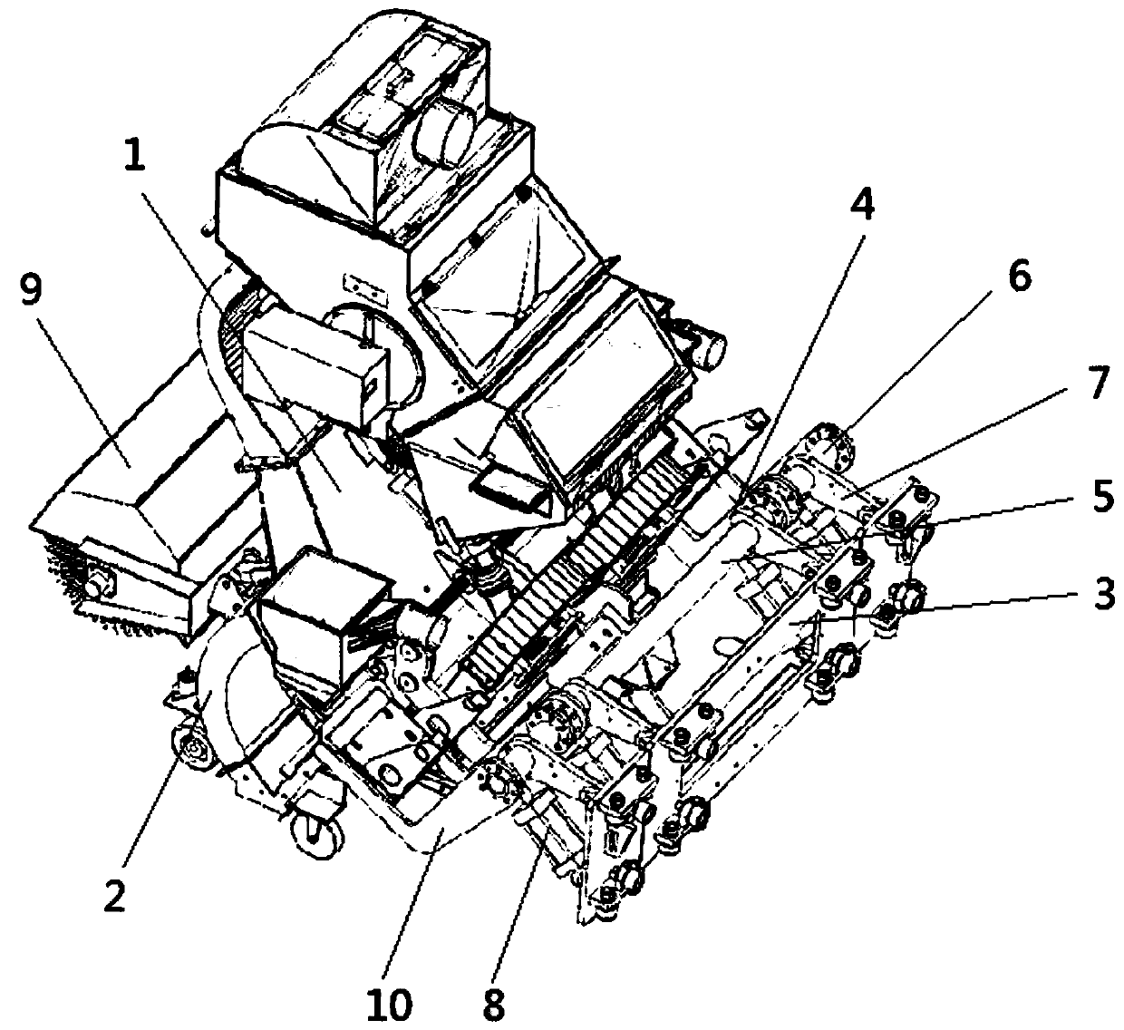 Wide surface processing and shot-blasting mechanism