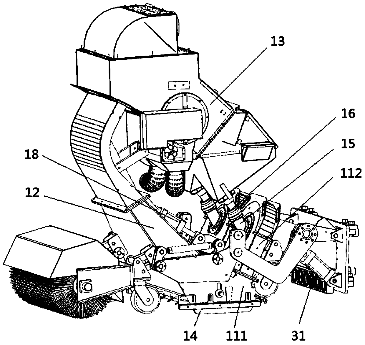 Wide surface processing and shot-blasting mechanism