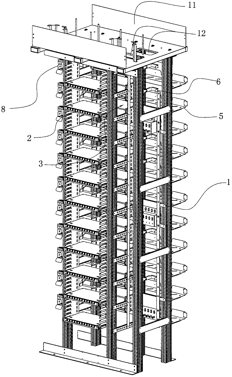 Fiber main distribution frame with functions of integrated butt fusion and distribution, optical branching and online test