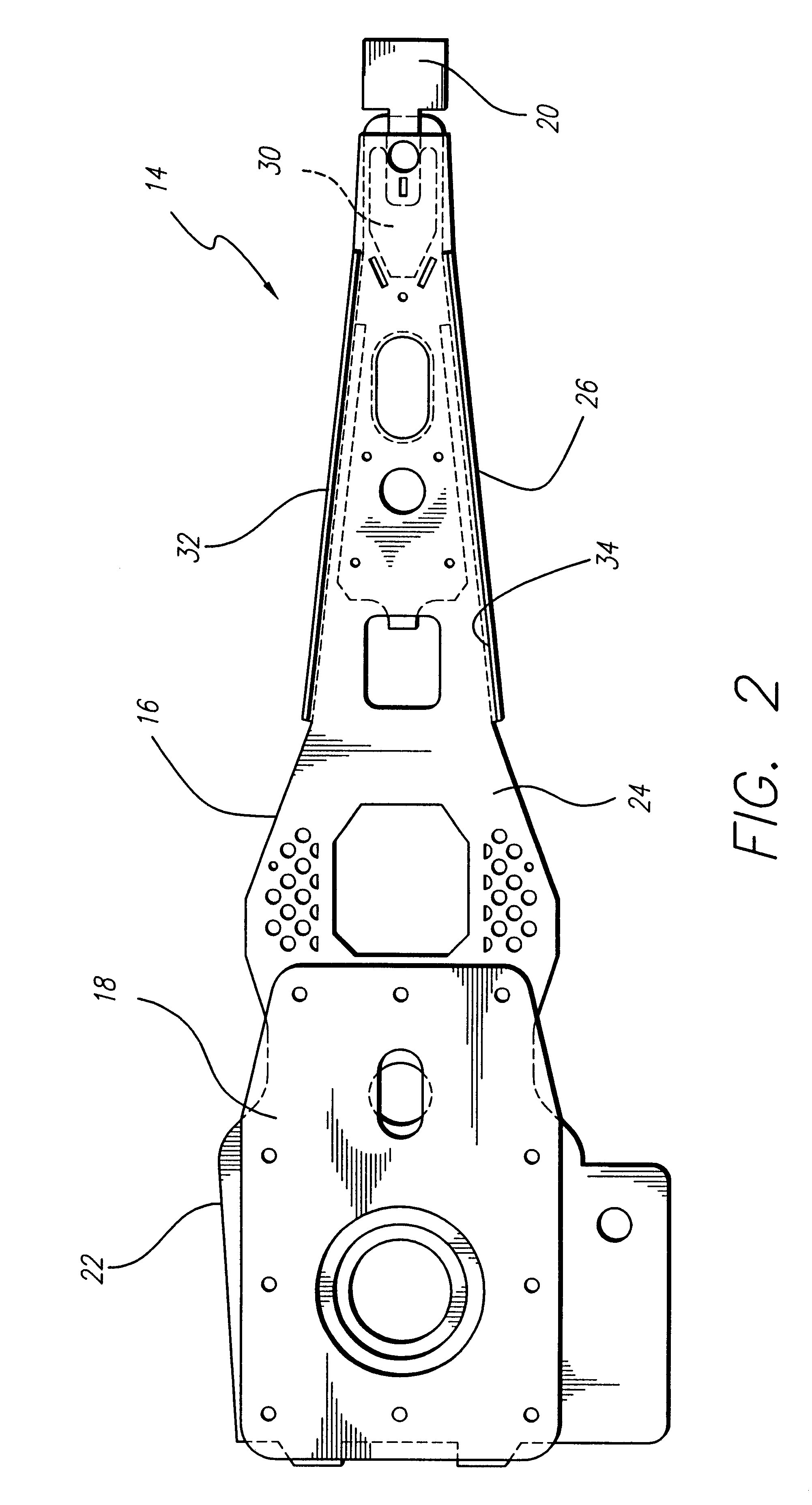 Extended mount plate suspension for shock insensitivity