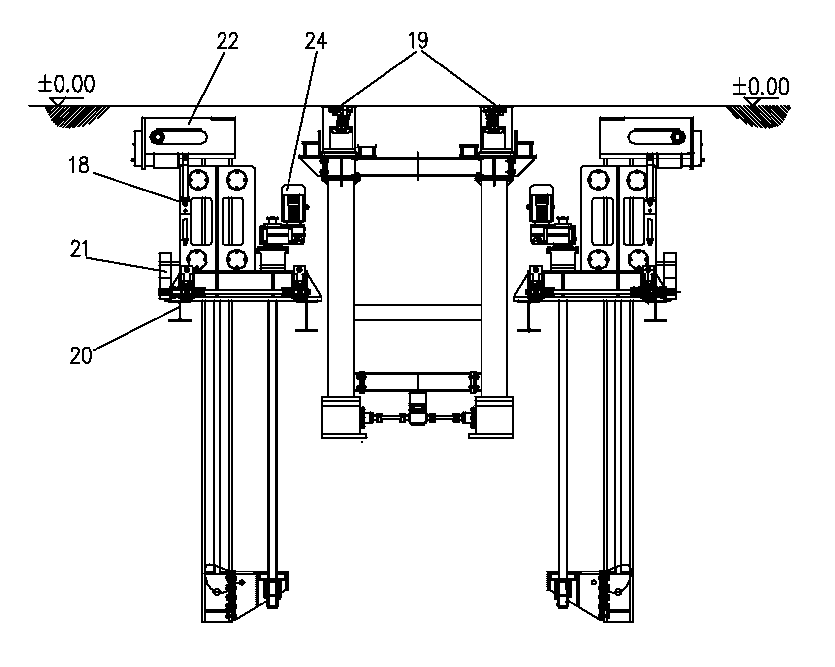 Under-floor lifting jack for high-speed electric multiple unit trainset