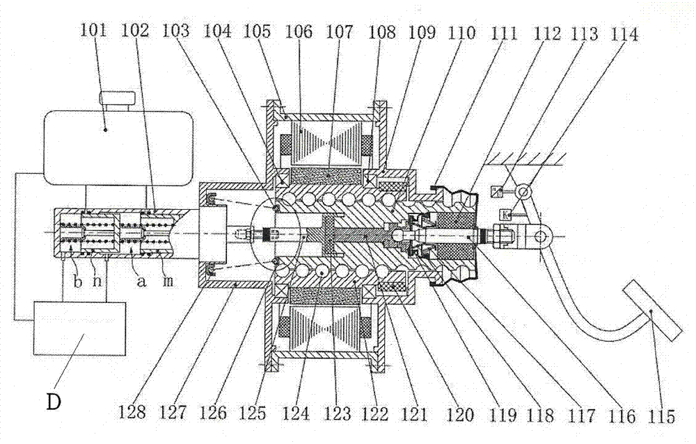 Compensation type integrated-motor electronic control brake system
