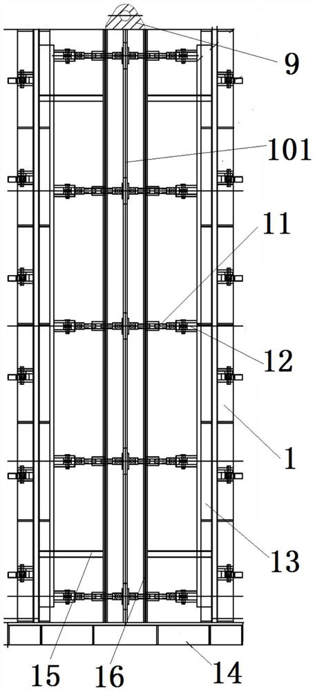 Prefabricating device and method for UHPC column formwork
