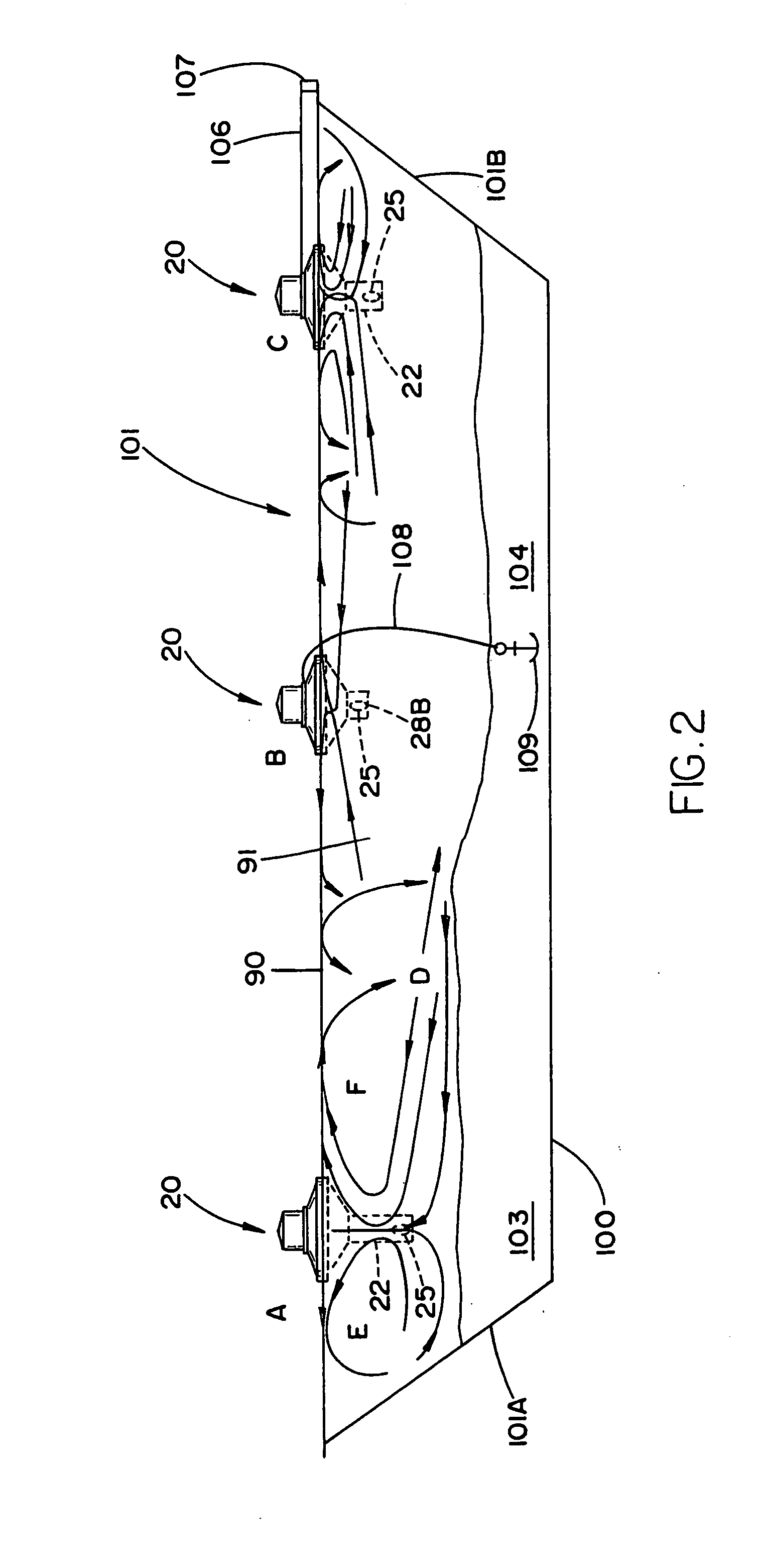 Process and apparatus for increasing biological activity in waste treatment in bodies of water