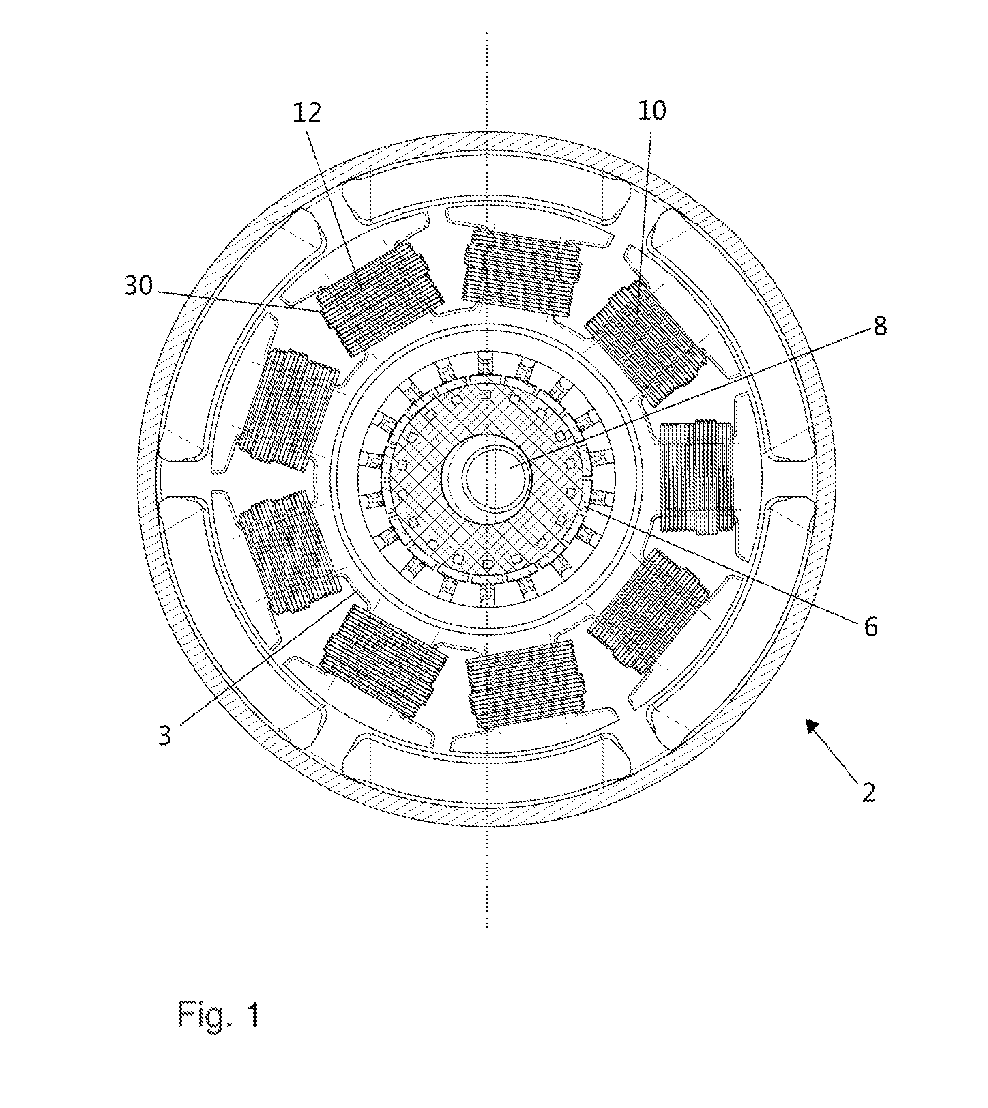 Arrangement of coil wires in a rotor of an electric motor