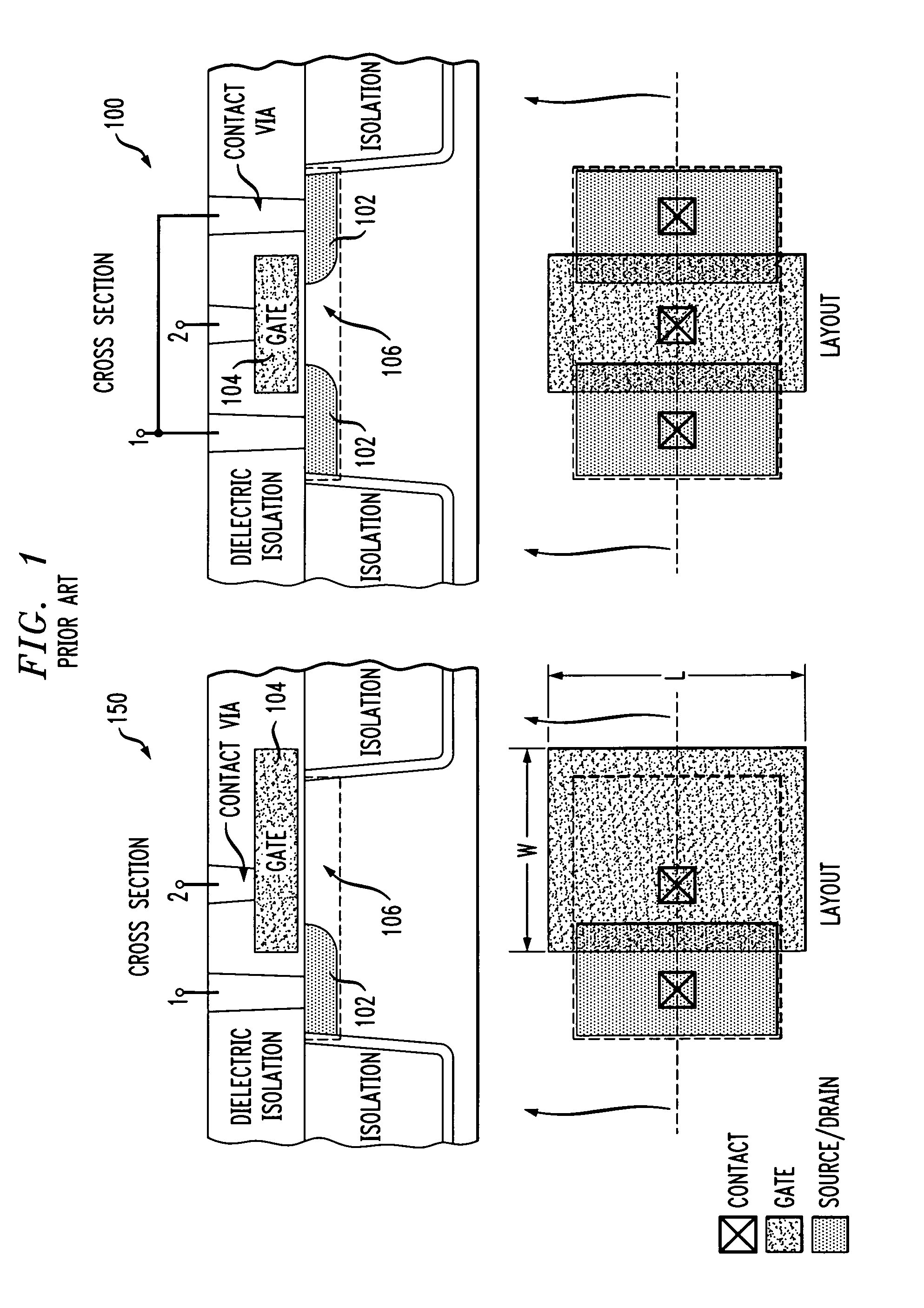 Area-efficient gated diode structure and method of forming same