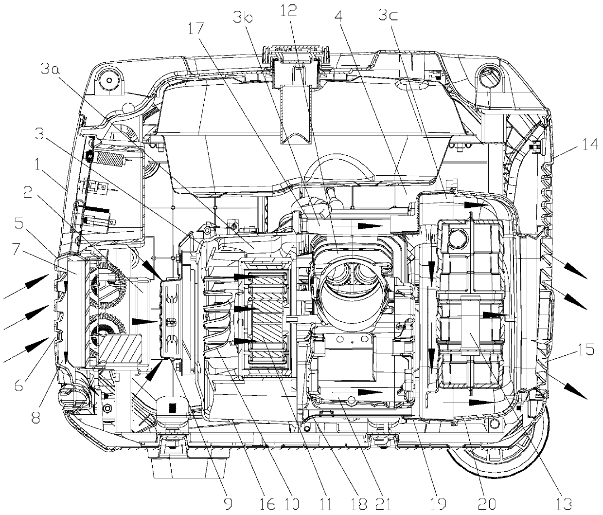 Generator set cooling air duct structure