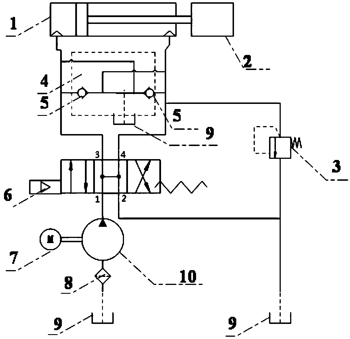 Hydraulic support platform stand column oil cylinder system controlled by proportional servo valve and pressure control method