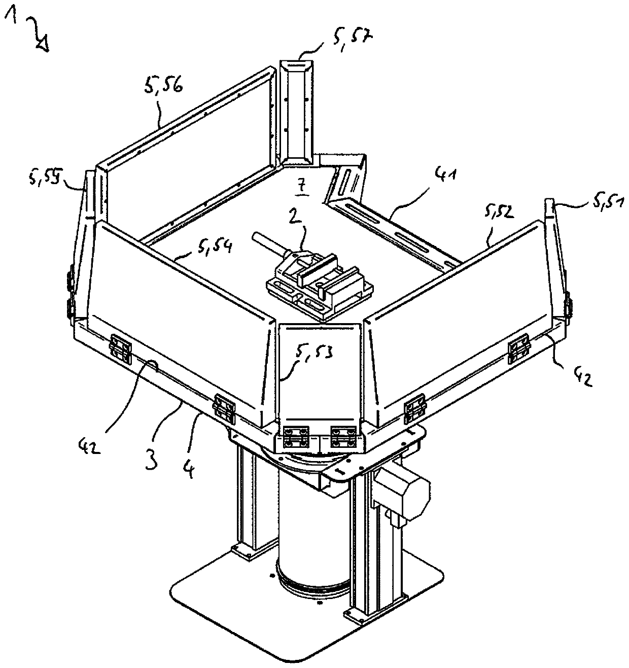 Downdraft table having a workpiece holder for a workpiece to be held