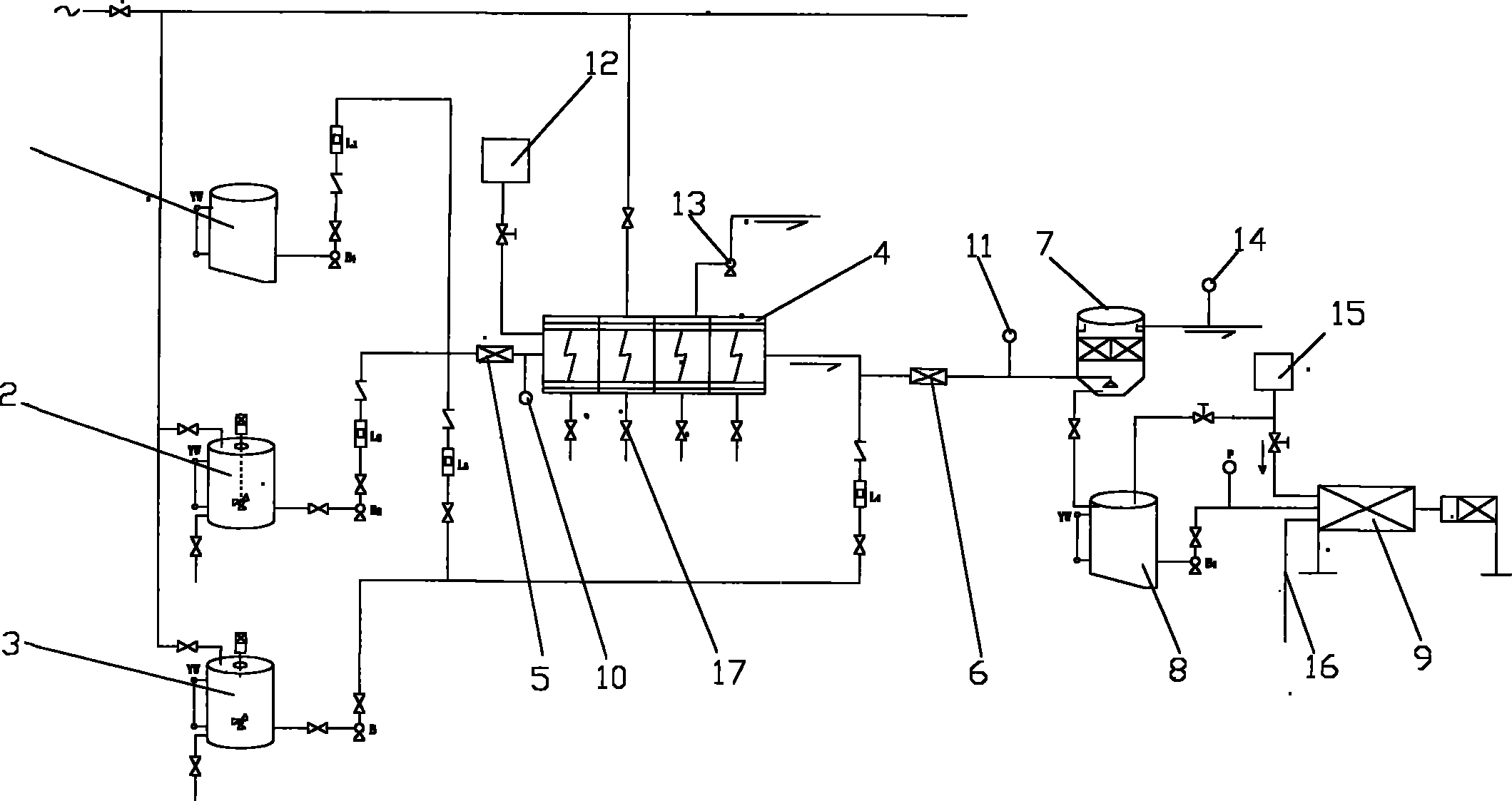 Wastewater electrolytic treatment system