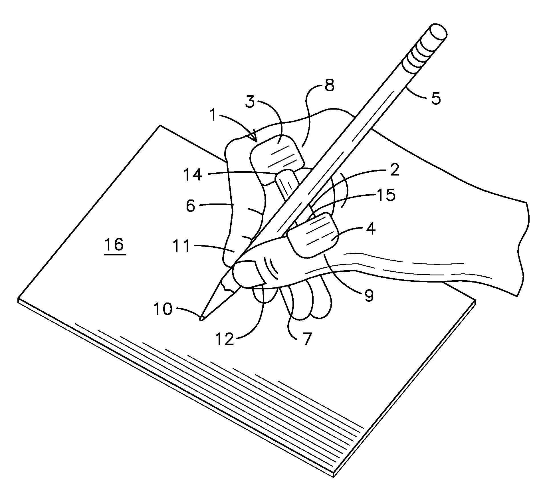 Writing aid device and method