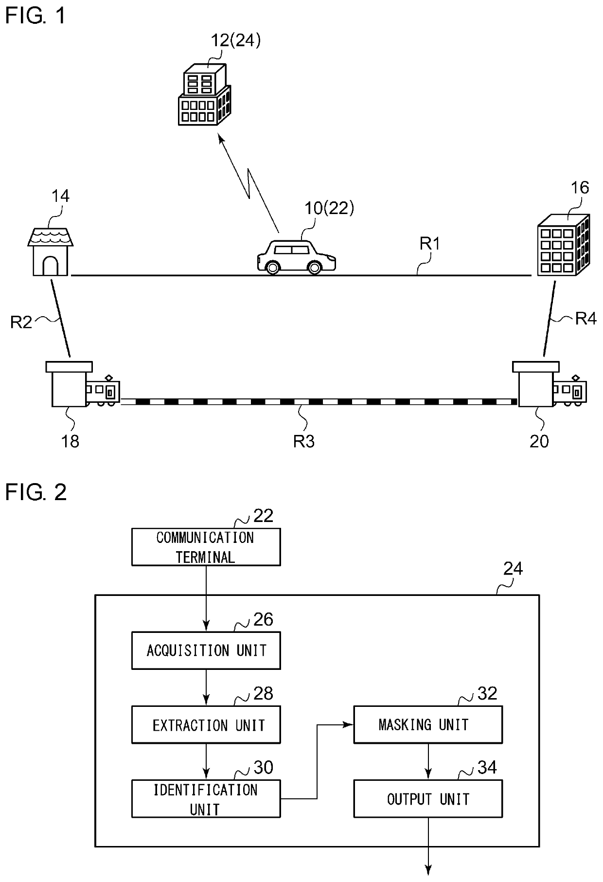 Server device, method of processing masking of route information and program for the method