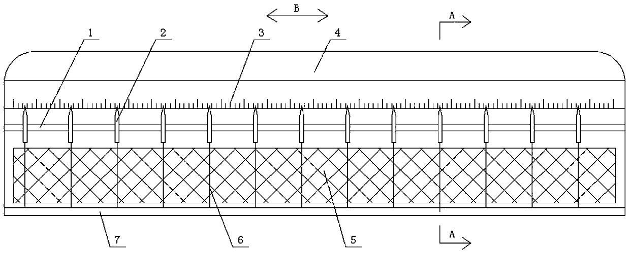 A shading type calligraphy row and column alignment device