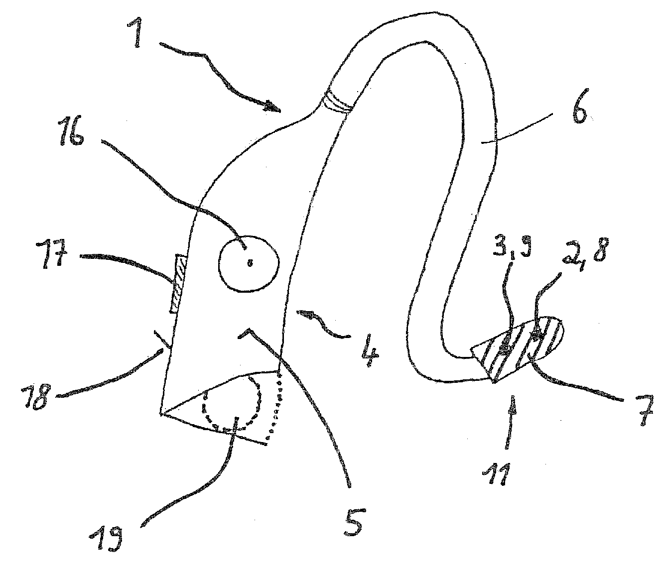 Device and method for the transdermal stimulation of a nerve of the human body