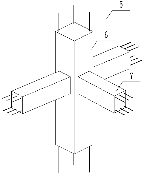 A plate-beam column shock (vibration) isolation connecting device