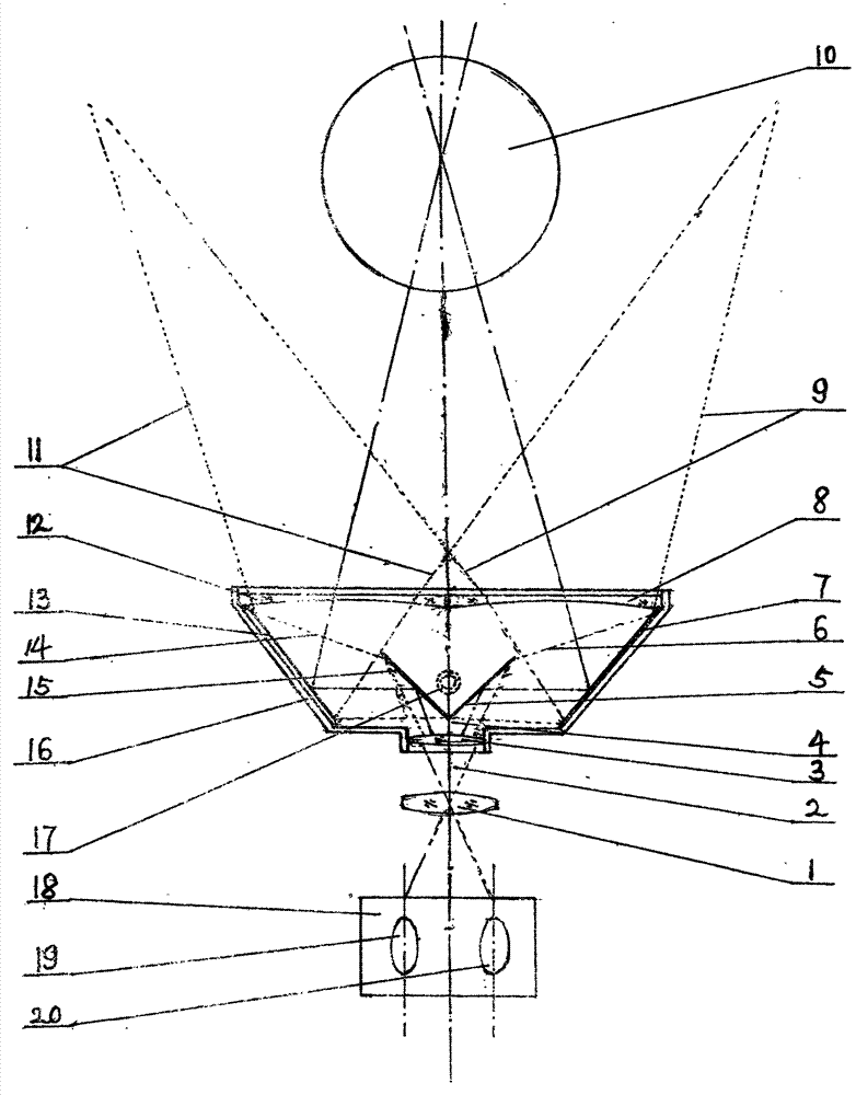 Three-dimensional lens changing ordinary camera to three-dimensional telecamera