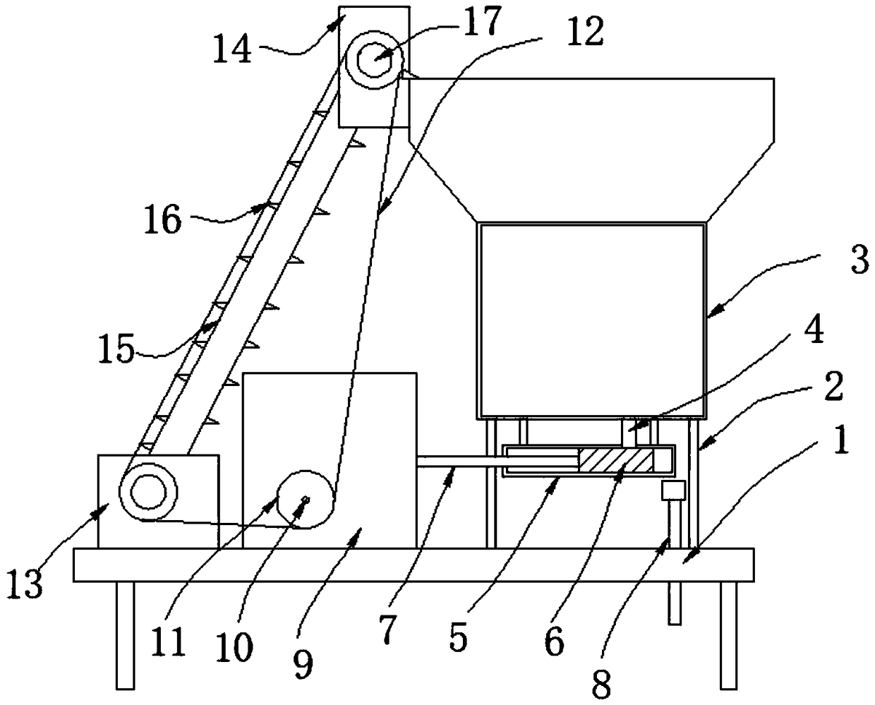 Automatic feeding device for producing fire-resistant materials