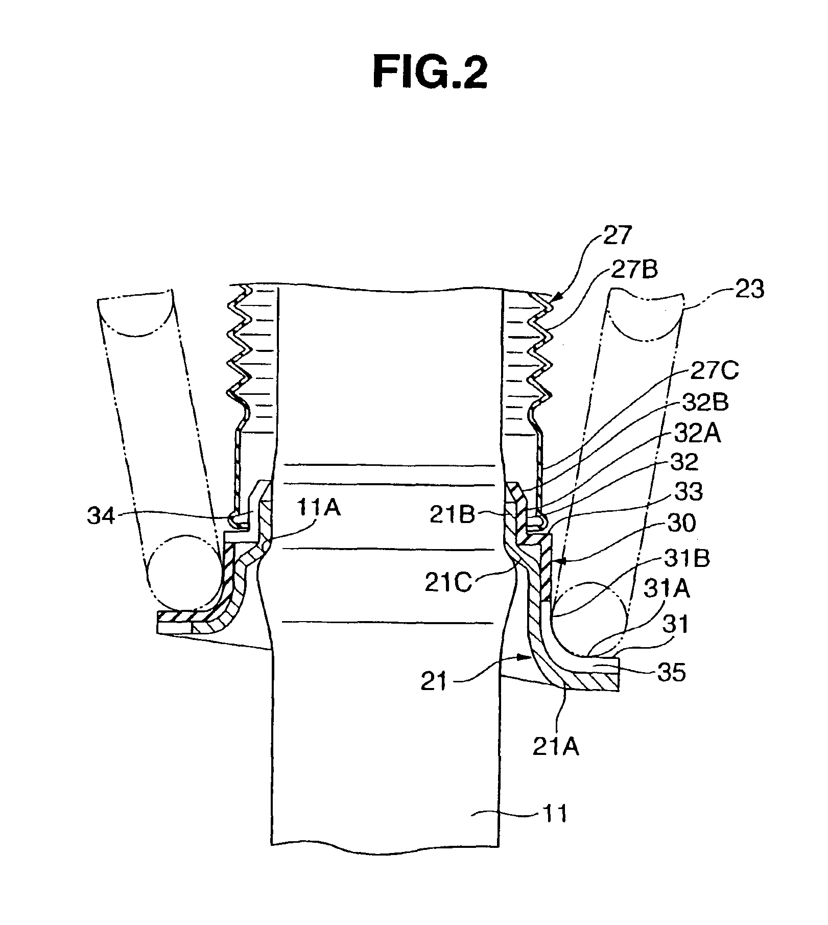 Dust cover receiving structure of hydraulic shock absorber