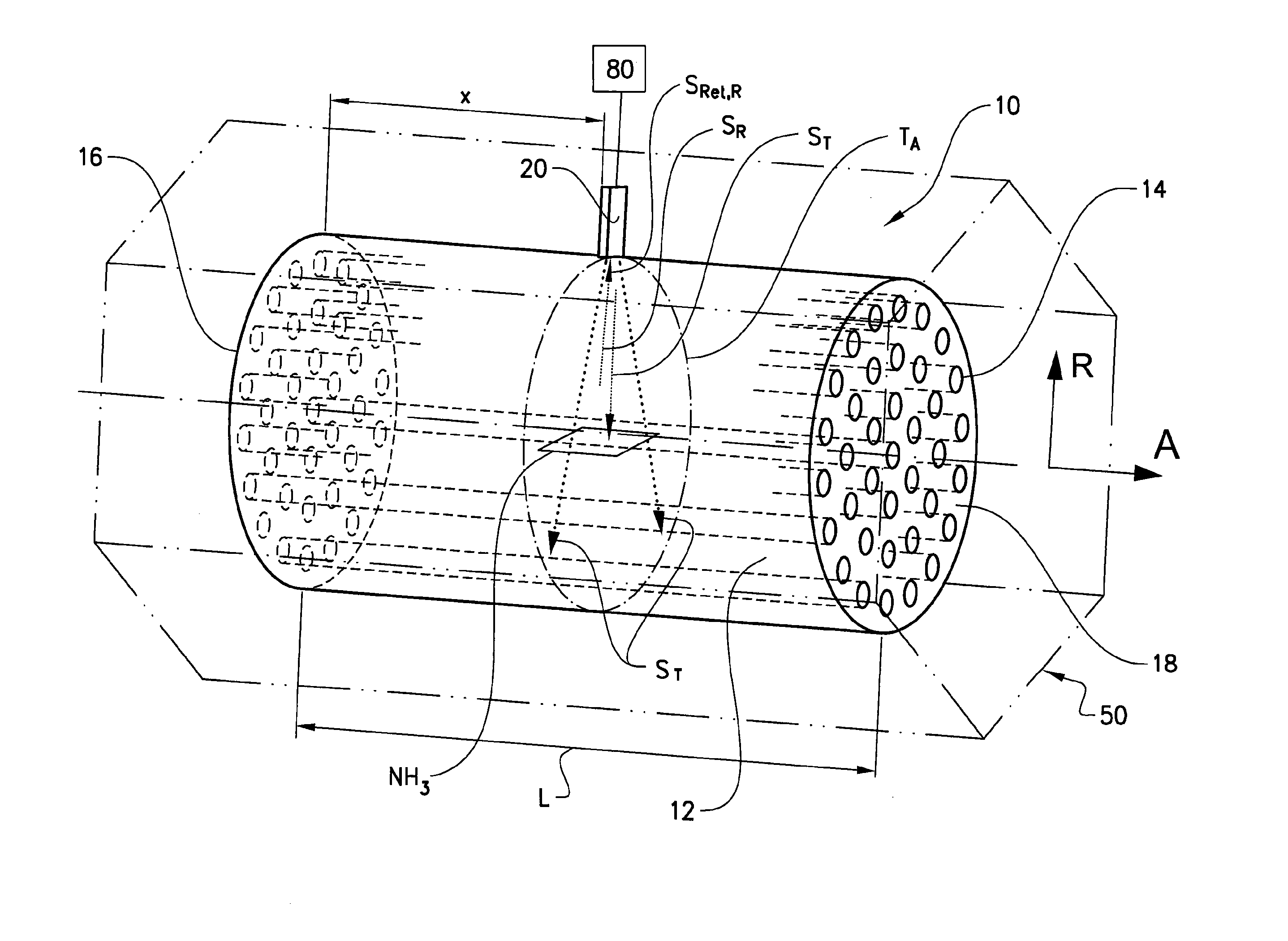 System and method for determining a parameter indicative of an amount of a reducing agent