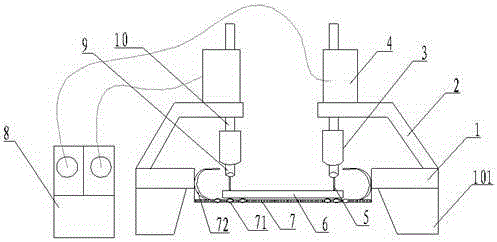 Furniture plate double-row control hole puncher