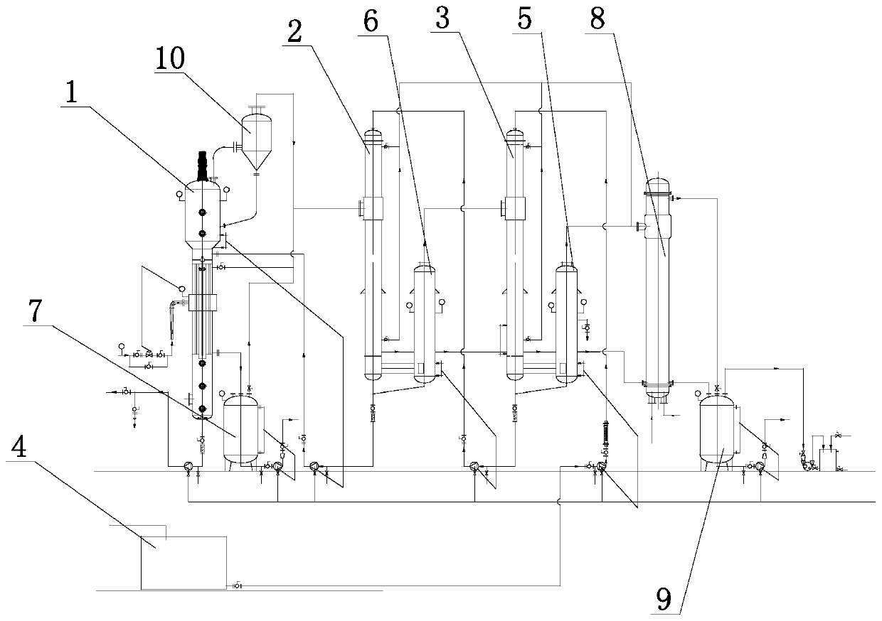 Fluorescent whitening agent waste liquid concentration device and treatment method thereof