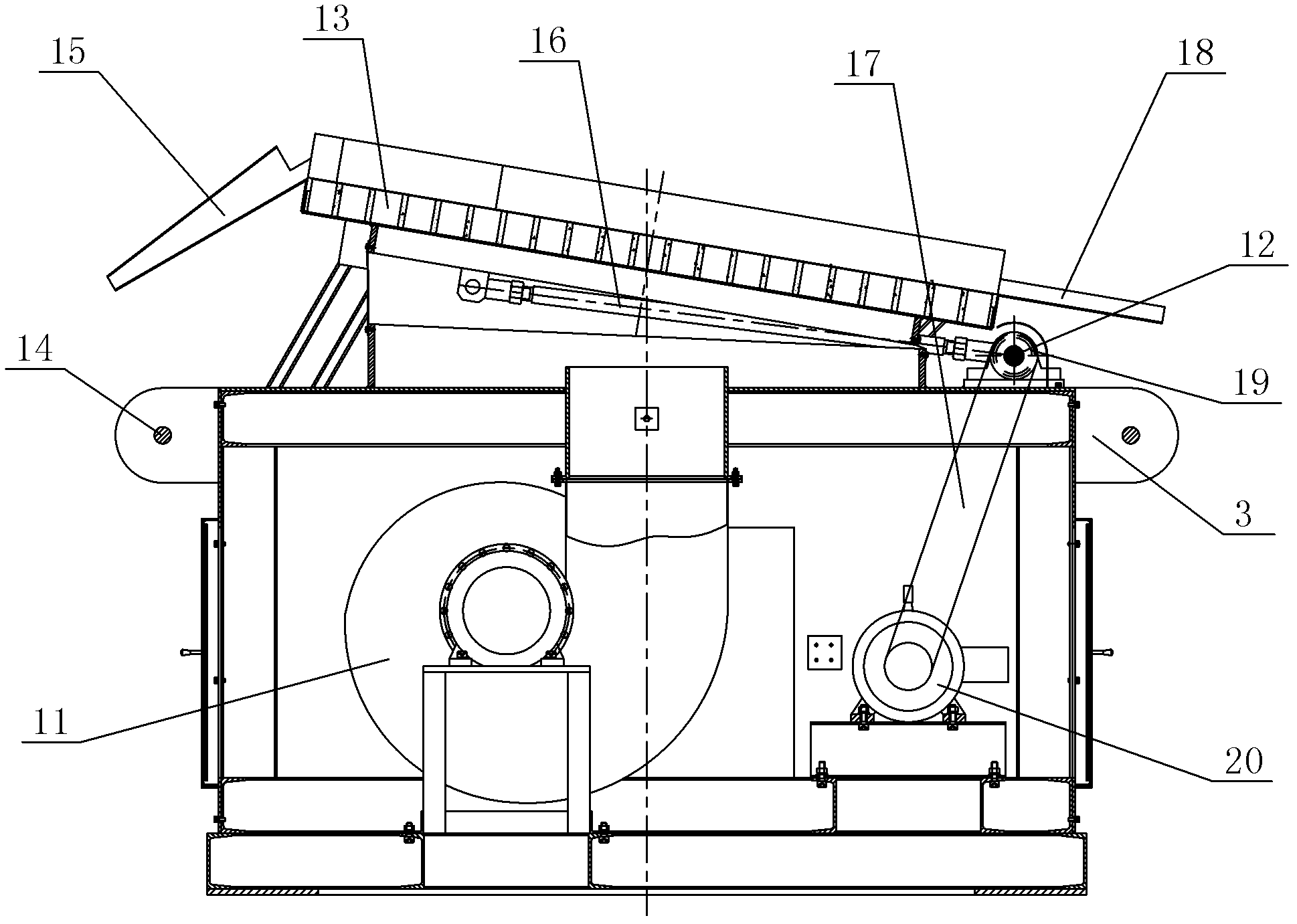 Vibrating screening and separation mechanism of copper crushing machine