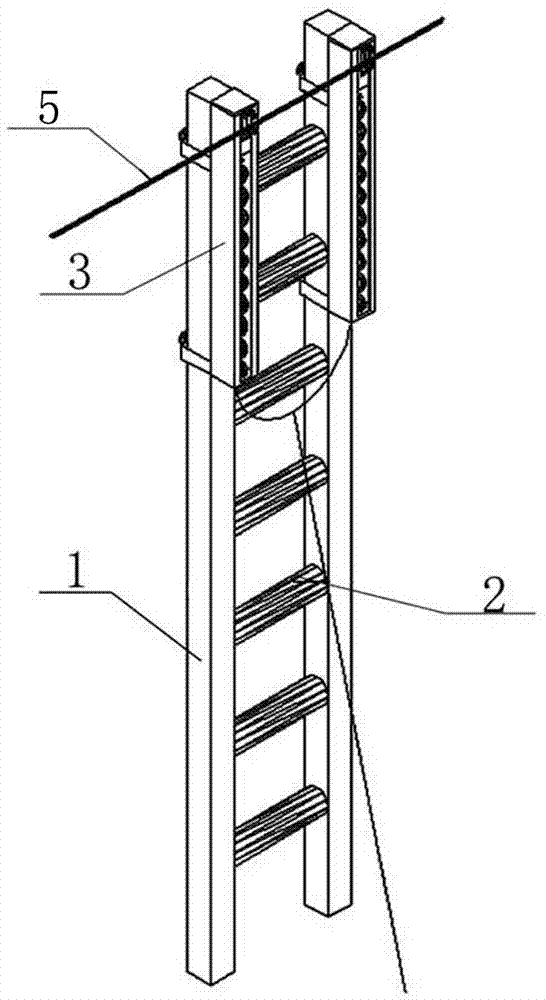 An anti-skid device for electric overhead aluminum stranded wire insulation ladder