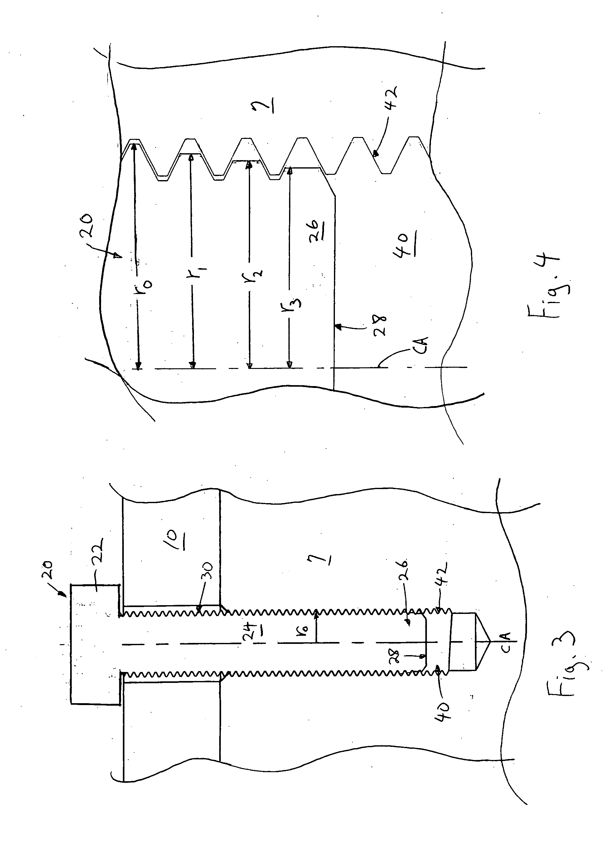 Fastener and method for reducing stress failure in an engine component