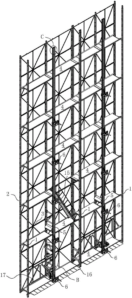 Installation method of attached lifting multi-storey construction platform