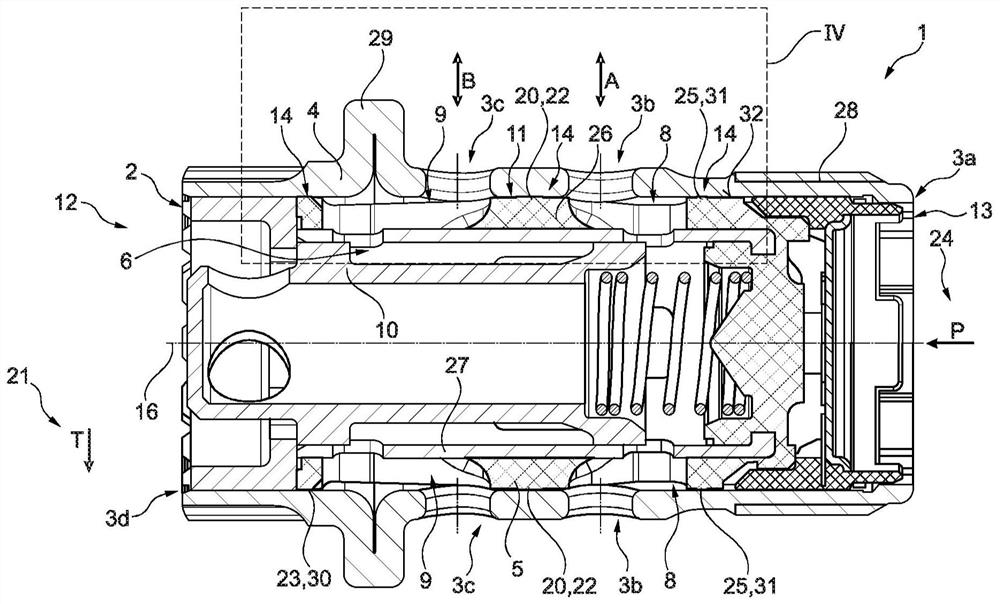 Control valve comprising a sealing contour on a sleeve-shaped hydraulic guide element, and component comprising a control valve and camshaft phaser