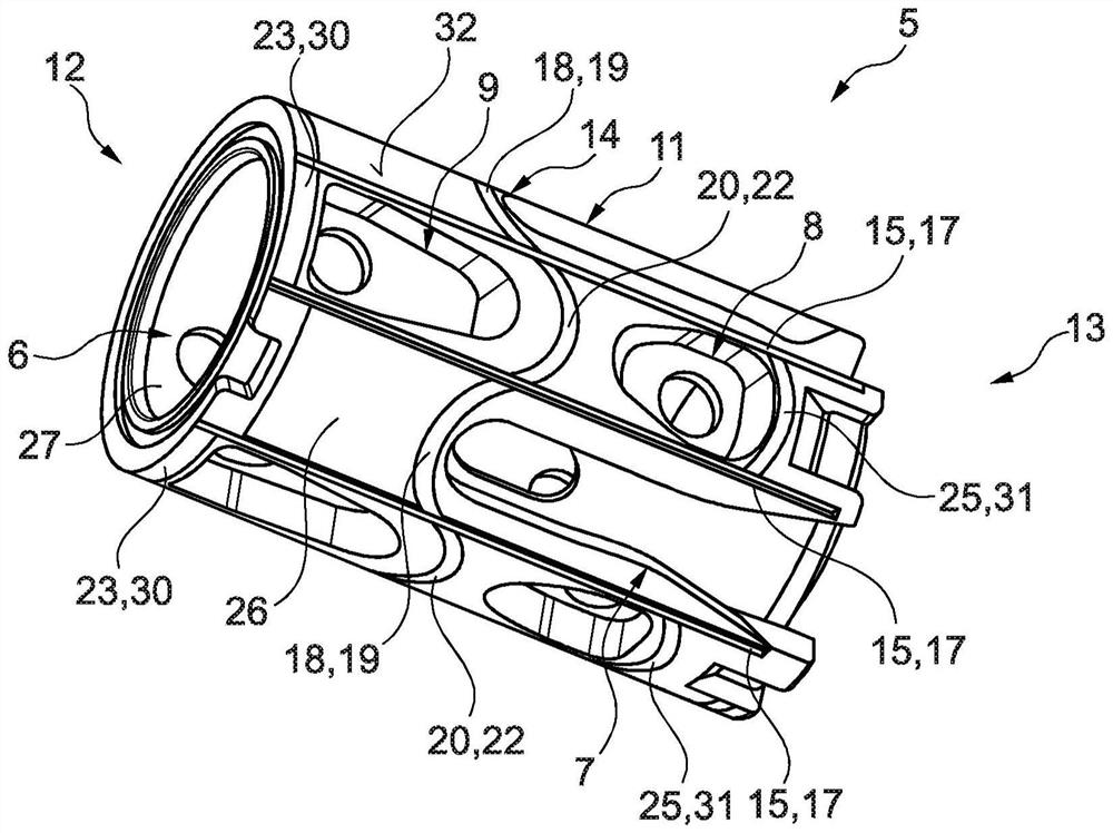 Control valve comprising a sealing contour on a sleeve-shaped hydraulic guide element, and component comprising a control valve and camshaft phaser