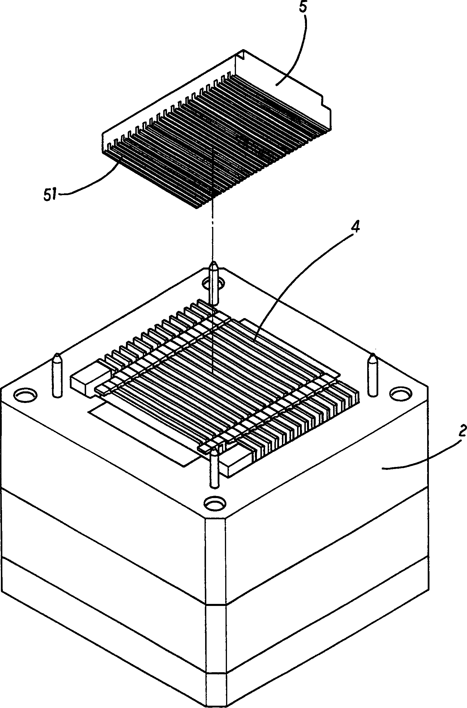 Technique for riveting base plate of radiator and fins