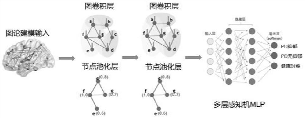 Parkinson depression auxiliary identification method based on fMRI graph neural network