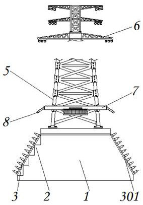 A high-safety electric tower structure for field use that can prevent plants from coiling