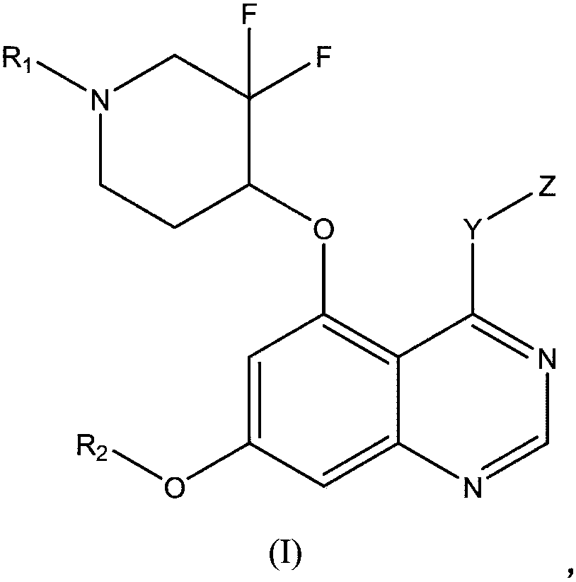 5-substituted difluoro piperidine compound capable of penetrating blood brain barrier
