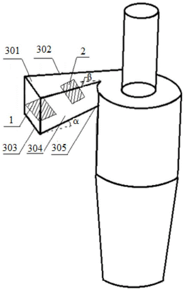 Cyclone separators and experimental systems with diverging inlets, deflectors and dust screens