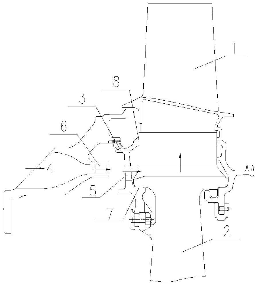 A turbine baffle with built-in insulation pipe