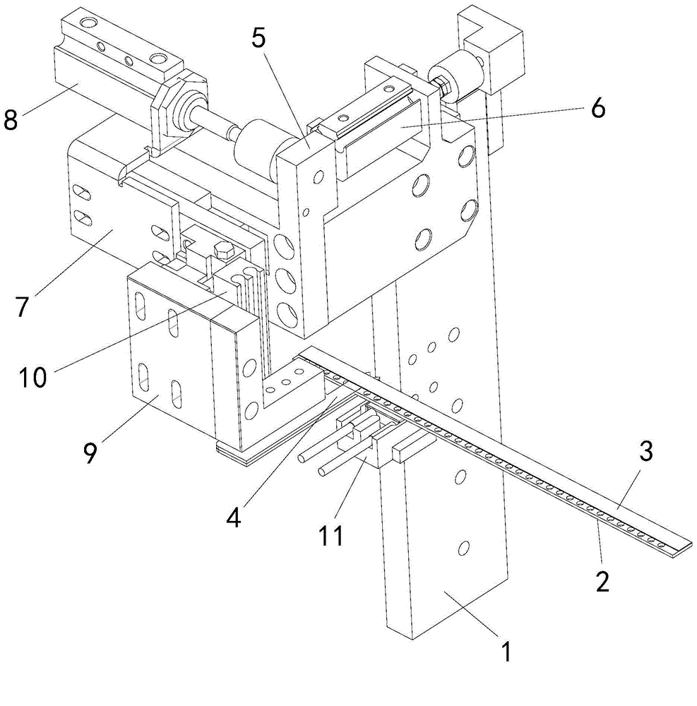 Device for separating film on material tape