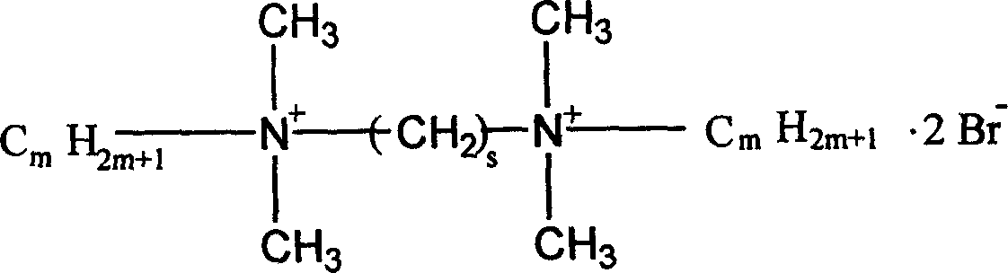 Cation dual surface active agent capable of using displacement agent