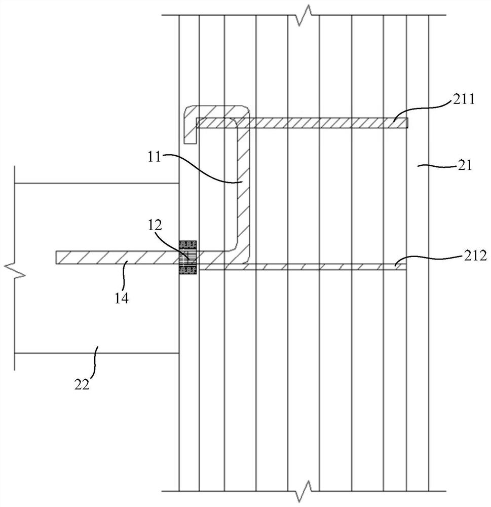 Connecting structure of waist beam and support pile and construction method of connecting structure