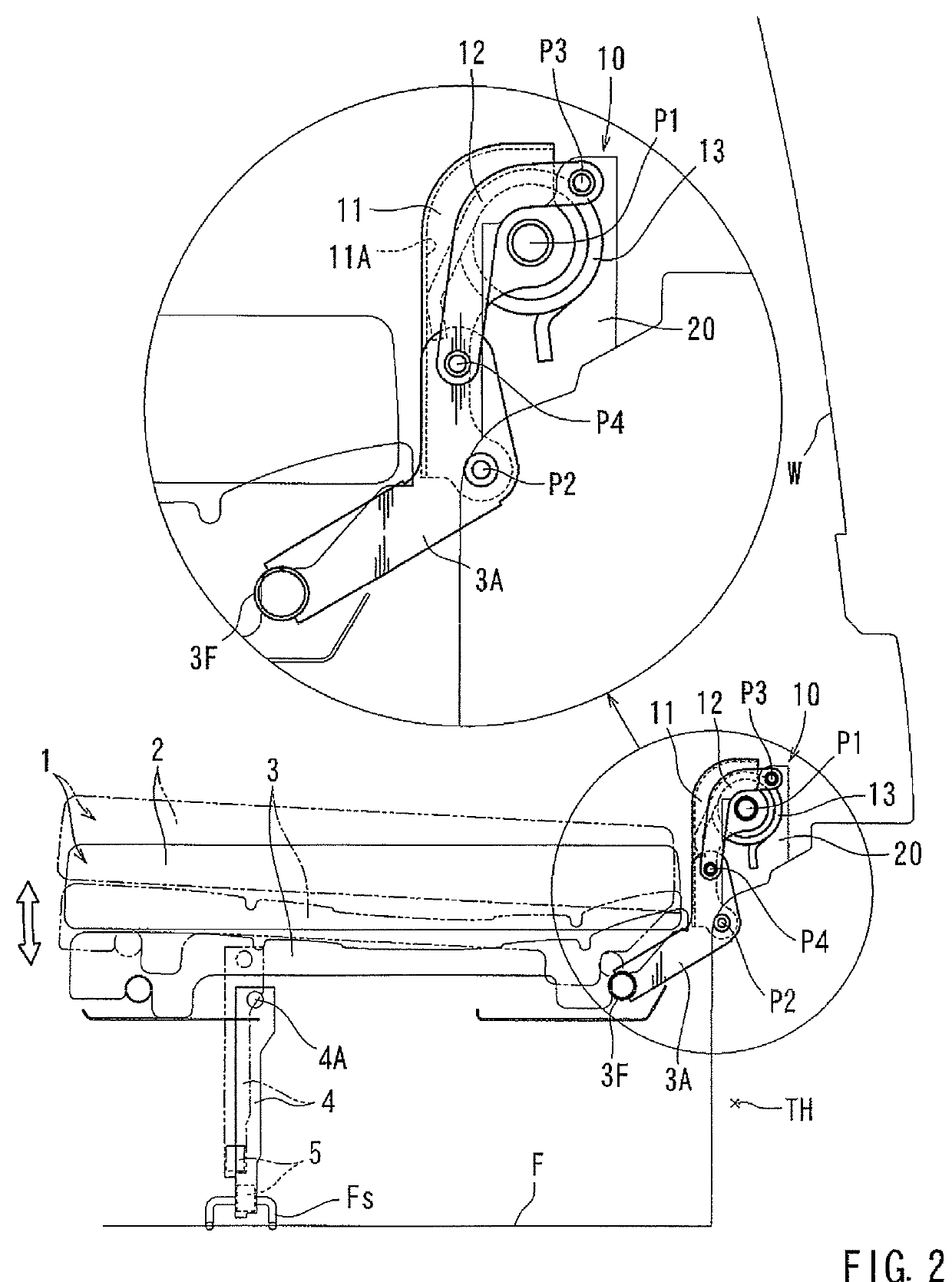 Retractable vehicle seat