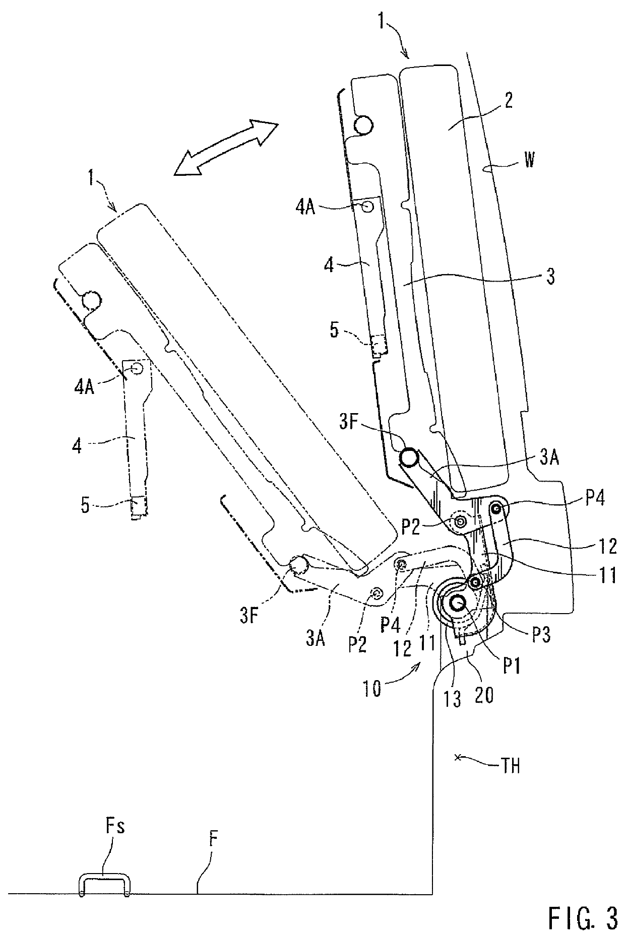 Retractable vehicle seat