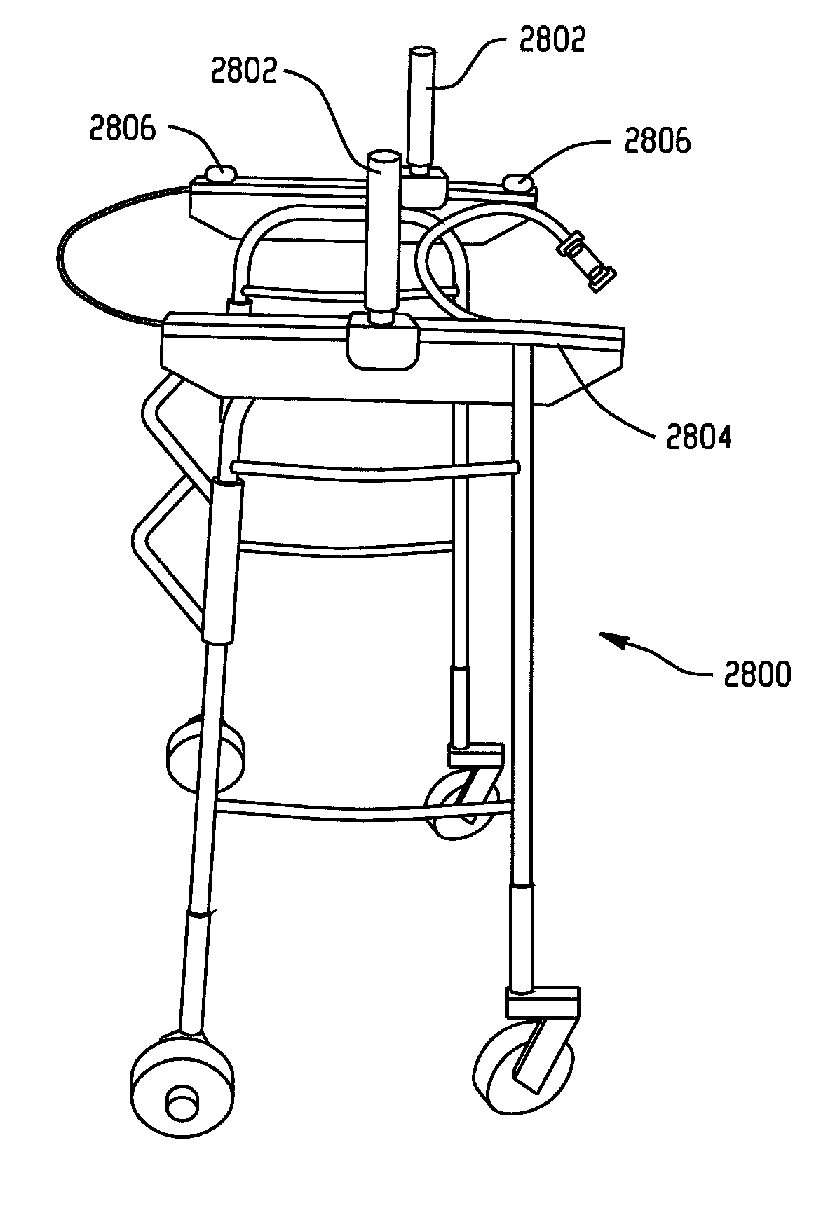 Patient aid devices, particularly for mobile upper extremity support in railed devices such as parallel bars and treadmills