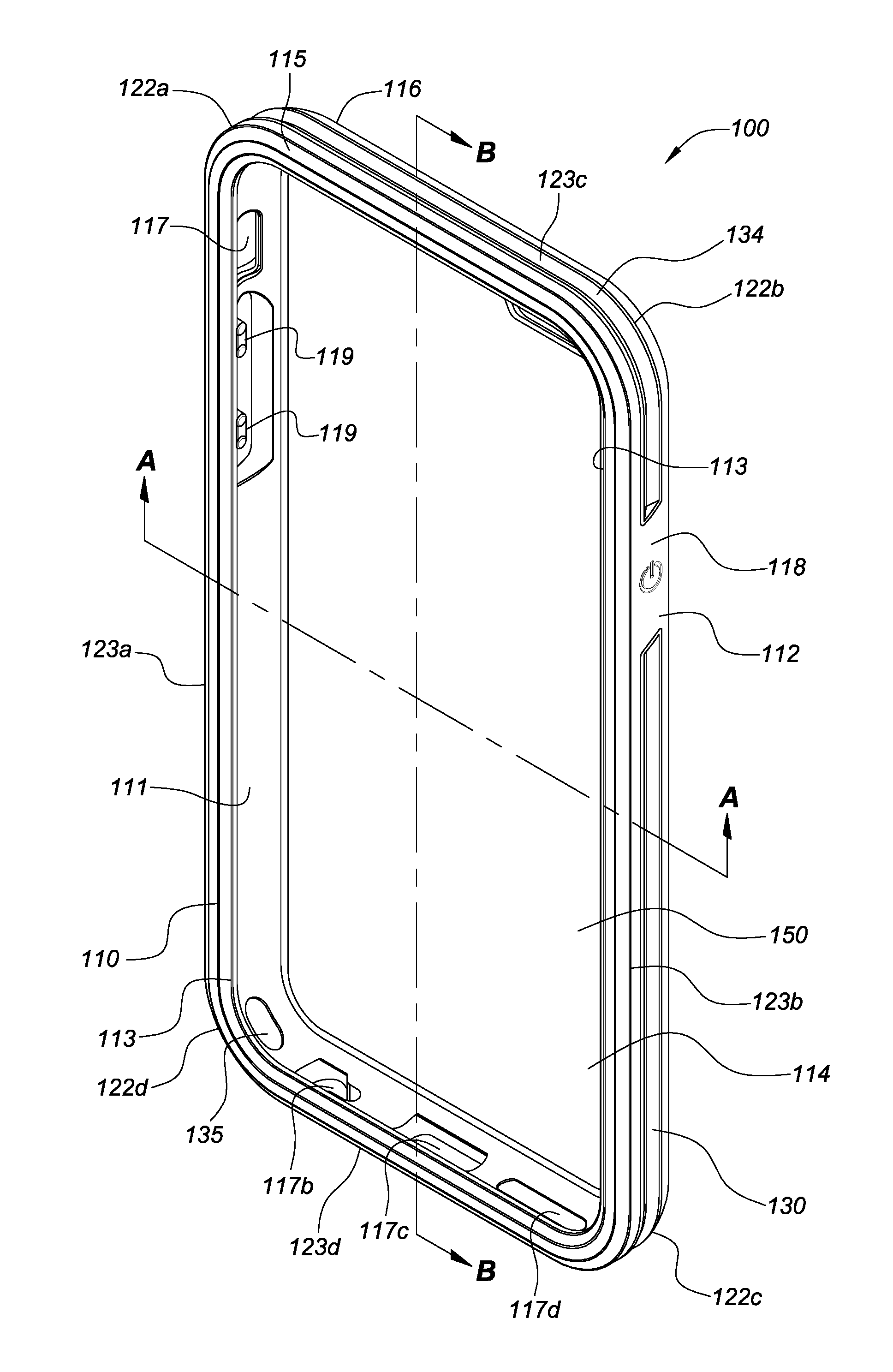Mobile device cases and case system with embedded sidewall shock absorber