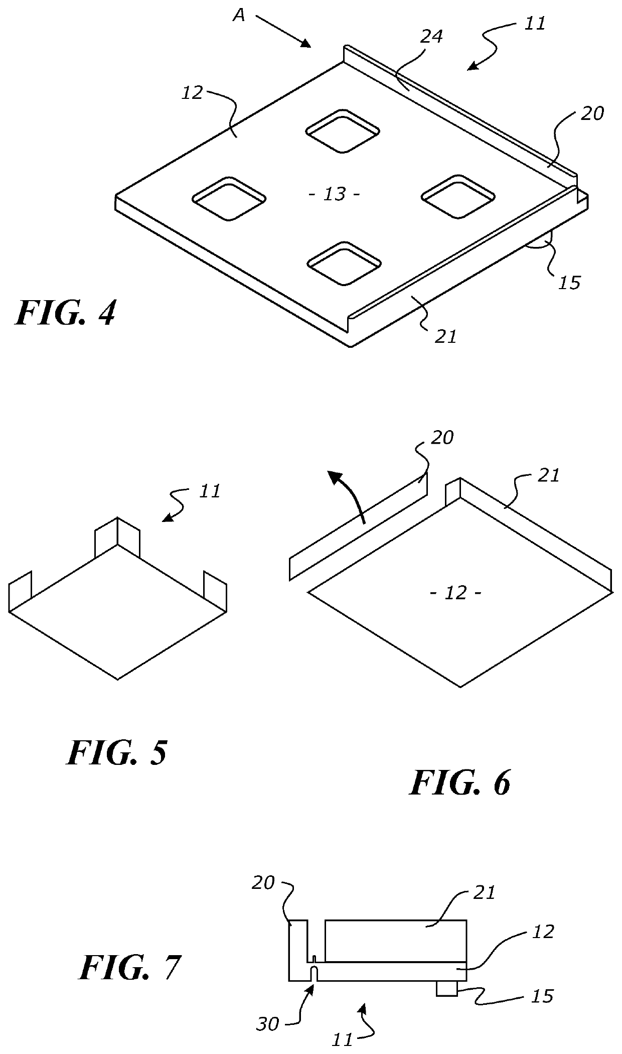 Tiled floor assembly and components