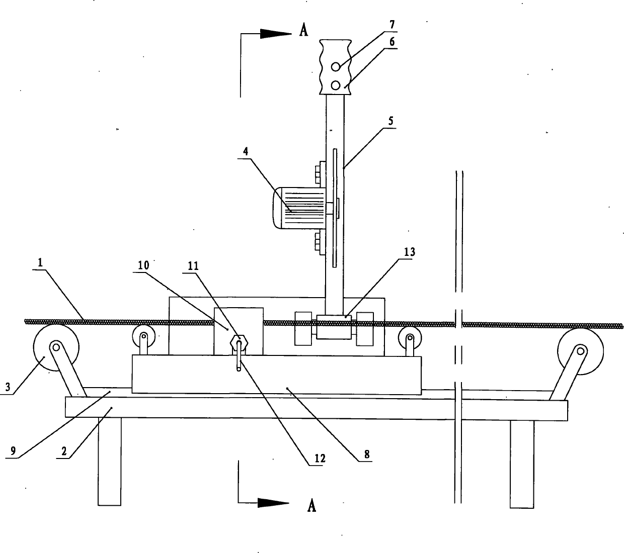 Steel cable follow-up cutting device