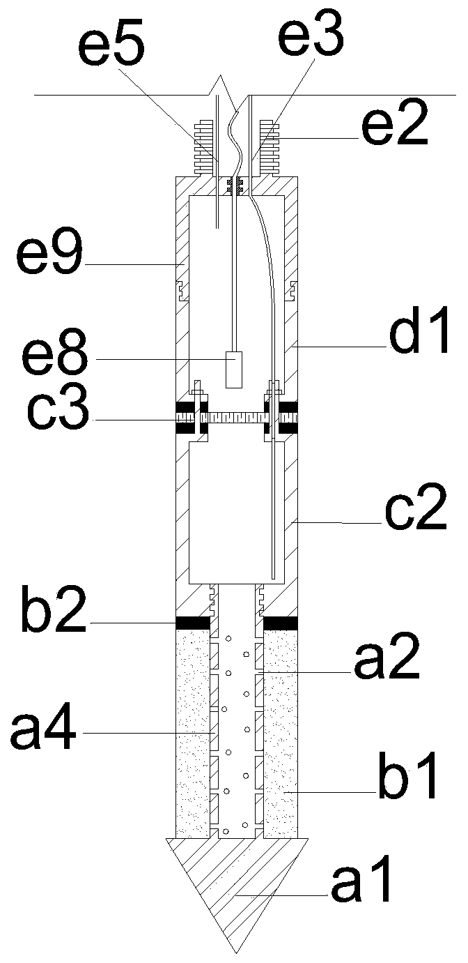 Portable shallow gas-bearing stratum in-situ gas concentration measuring device and method