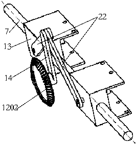 Waist and back rehabilitation device with bevel gears and swing guide rod mechanism