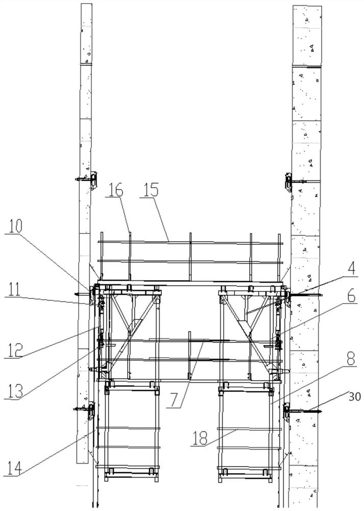 Super high-rise tower crane bottom attachment type hydraulic self-climbing hard protection platform and mounting process and climbing method thereof