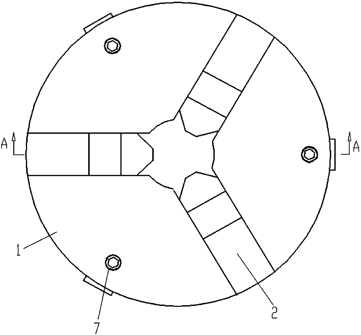 Manual three-jaw chuck with three-jaw micro-movement locking devices